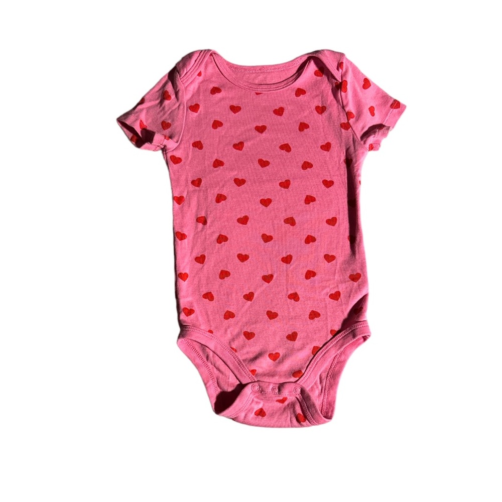 3 FOR $10 JOE FRESH Baby 18-24M Pink W/ Red Hearts Cotton Onesie